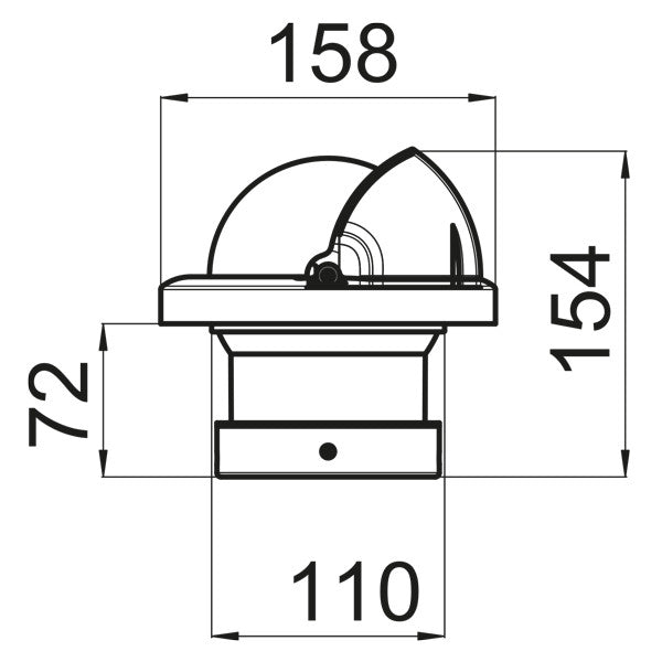 Riviera Urania BU1 kumpass - 100mm svart
