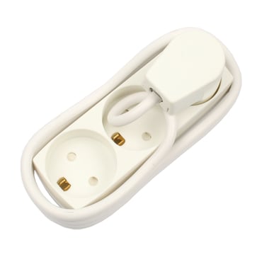 Stikkdós 3R við jørð 1,5mtr. hvít